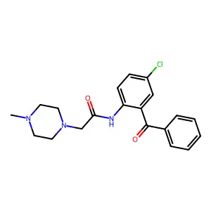N-(2-benzoyl-4-chlorophenyl)-2-(4-methylpiperazin-1-yl)acetamide structure