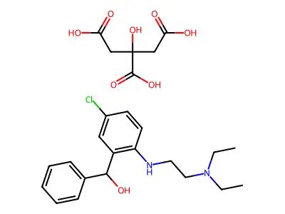 5-Chloro-2-((2-(diethylamino)ethyl)amino)-alpha-phenylbenzenemethanol citrate structure