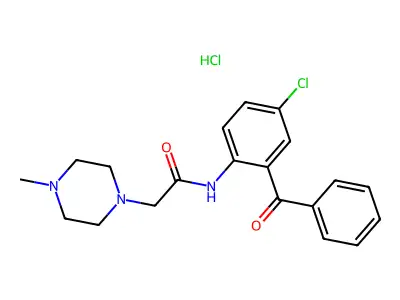 1-Piperazineacetamide, N-(2-benzoyl-4-chlorophenyl)-4-methyl-, monohydrochloride structure
