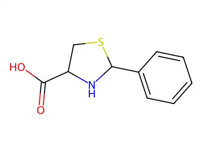 2-苯基噻唑烷-4-甲酸 structure