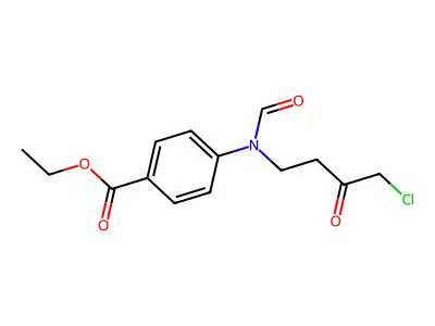 Ethyl 4-[(4-chloro-3-oxobutyl)(formyl)amino]benzoate structure