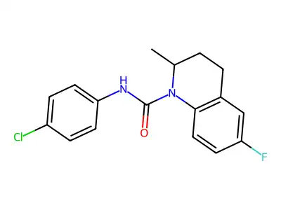 N-(4-chlorophenyl)-6-fluoro-2-methyl-3,4-dihydroquinoline-1(2H)-carboxamide structure