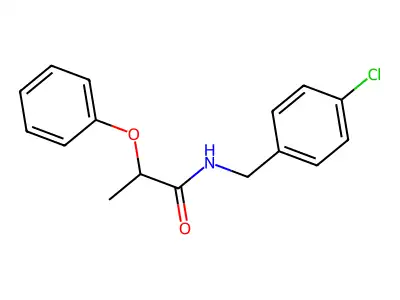 N-[(4-chlorophenyl)methyl]-2-phenoxypropanamide structure