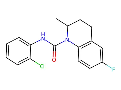 N-(2-chlorophenyl)-6-fluoro-2-methyl-3,4-dihydroquinoline-1(2H)-carboxamide structure