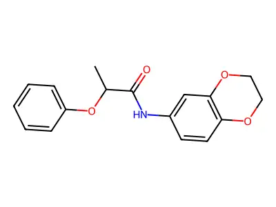 N-(2,3-dihydro-1,4-benzodioxin-6-yl)-2-phenoxypropanamide structure