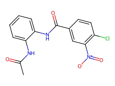 N-(2-acetamidophenyl)-4-chloro-3-nitrobenzamide structure