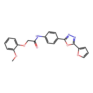N-(4-(5-(furan-2-yl)-1,3,4-oxadiazol-2-yl)phenyl)-2-(2-methoxyphenoxy)acetamide structure