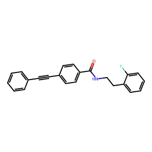 N-[2-(2-fluorophenyl)ethyl]-4-(phenylethynyl)benzamide structure