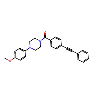 [4-(4-Methoxyphenyl)piperazin-1-yl]-[4-(2-phenylethynyl)phenyl]methanone structure