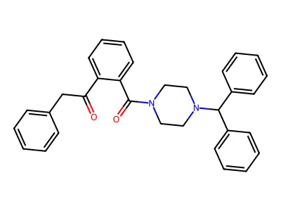1-[2-(4-Benzhydrylpiperazine-1-carbonyl)phenyl]-2-phenylethanone structure