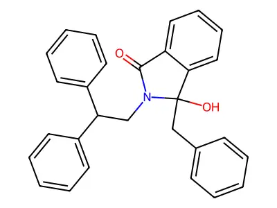 3-benzyl-2-(2,2-diphenylethyl)-3-hydroxy-2,3-dihydro-1H-isoindol-1-one structure