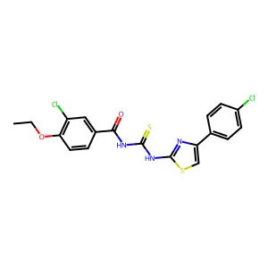 3-chloro-N-[[4-(4-chlorophenyl)-1,3-thiazol-2-yl]carbamothioyl]-4-ethoxybenzamide structure