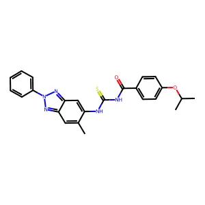 N-[(6-methyl-2-phenylbenzotriazol-5-yl)carbamothioyl]-4-propan-2-yloxybenzamide structure