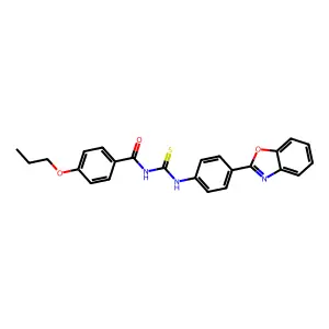 N-[[4-(1,3-benzoxazol-2-yl)phenyl]carbamothioyl]-4-propoxybenzamide structure