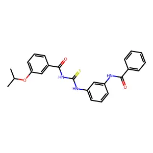 N-[(3-benzamidophenyl)carbamothioyl]-3-propan-2-yloxybenzamide structure