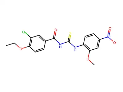 3-chloro-4-ethoxy-N-[(2-methoxy-4-nitrophenyl)carbamothioyl]benzamide structure