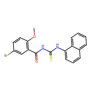 5-bromo-2-methoxy-N-(naphthalen-1-ylcarbamothioyl)benzamide structure