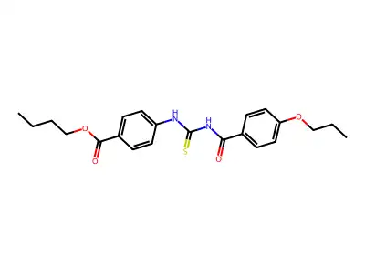 Butyl 4-({[(4-propoxyphenyl)carbonyl]carbamothioyl}amino)benzoate structure