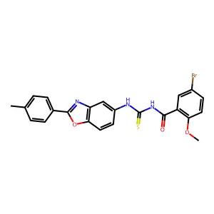 5-bromo-2-methoxy-N-[[2-(4-methylphenyl)-1,3-benzoxazol-5-yl]carbamothioyl]benzamide structure