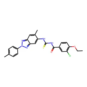 3-chloro-4-ethoxy-N-[[6-methyl-2-(4-methylphenyl)benzotriazol-5-yl]carbamothioyl]benzamide structure