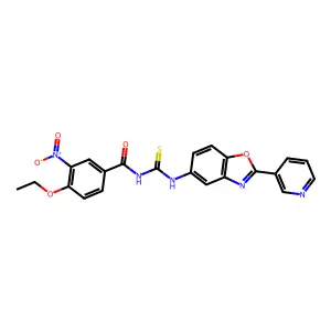 4-ethoxy-3-nitro-N-[(2-pyridin-3-yl-1,3-benzoxazol-5-yl)carbamothioyl]benzamide structure