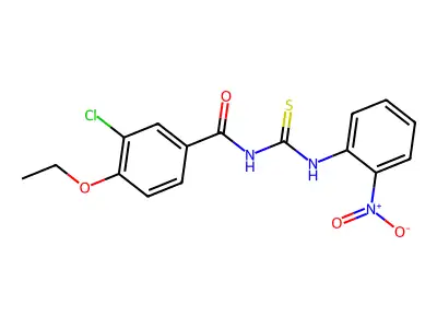 3-chloro-4-ethoxy-N-[(2-nitrophenyl)carbamothioyl]benzamide structure