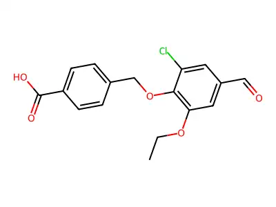 4-[(2-Chloro-6-ethoxy-4-formylphenoxy)methyl]benzoic acid structure