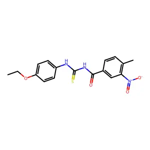 N-[(4-ethoxyphenyl)carbamothioyl]-4-methyl-3-nitrobenzamide structure