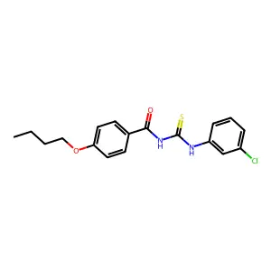 4-butoxy-N-[(3-chlorophenyl)carbamothioyl]benzamide structure