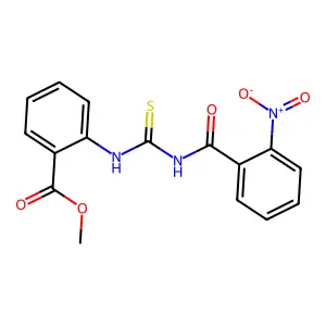 Methyl 2-({[(2-nitrophenyl)carbonyl]carbamothioyl}amino)benzoate structure