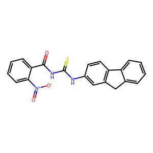 N-(9H-fluoren-2-ylcarbamothioyl)-2-nitrobenzamide structure