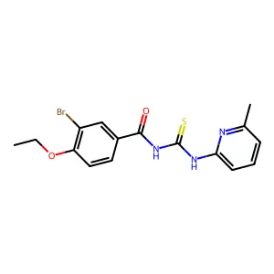 3-bromo-4-ethoxy-N-[(6-methylpyridin-2-yl)carbamothioyl]benzamide structure