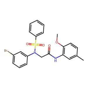 2-[N-(benzenesulfonyl)-3-bromoanilino]-N-(2-methoxy-5-methylphenyl)acetamide structure