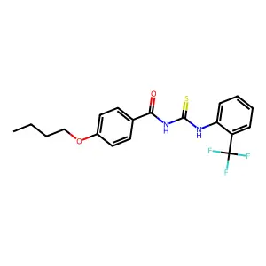 4-butoxy-N-[[2-(trifluoromethyl)phenyl]carbamothioyl]benzamide structure