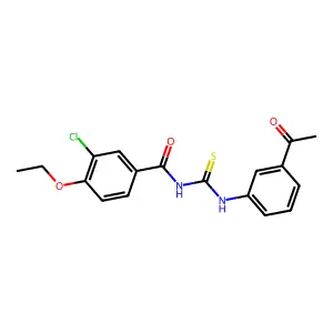 N-[(3-acetylphenyl)carbamothioyl]-3-chloro-4-ethoxybenzamide structure