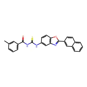 3-methyl-N-[(2-naphthalen-2-yl-1,3-benzoxazol-5-yl)carbamothioyl]benzamide structure