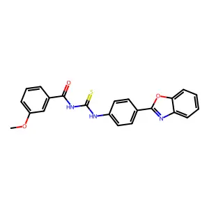 N-[[4-(1,3-benzoxazol-2-yl)phenyl]carbamothioyl]-3-methoxybenzamide structure