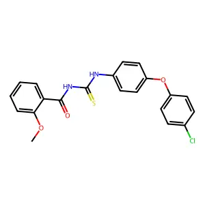 N-[[4-(4-chlorophenoxy)phenyl]carbamothioyl]-2-methoxybenzamide structure