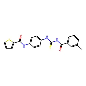 N-[4-[(3-methylbenzoyl)carbamothioylamino]phenyl]thiophene-2-carboxamide structure