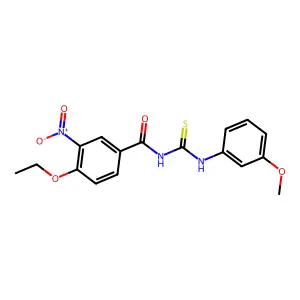 4-ethoxy-N-[(3-methoxyphenyl)carbamothioyl]-3-nitrobenzamide structure