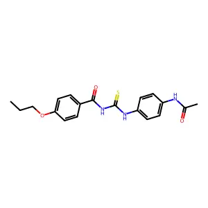 N-[(4-acetamidophenyl)carbamothioyl]-4-propoxybenzamide structure
