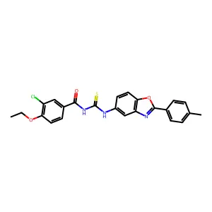3-chloro-4-ethoxy-N-[[2-(4-methylphenyl)-1,3-benzoxazol-5-yl]carbamothioyl]benzamide structure