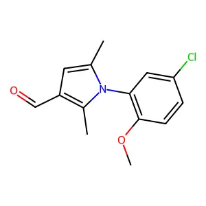 1-(5-chloro-2-methoxyphenyl)-2,5-dimethyl-1H-pyrrole-3-carbaldehyde structure
