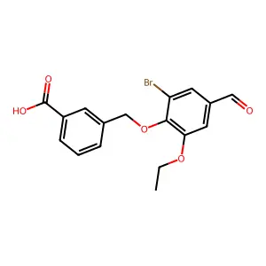 3-((2-Bromo-6-ethoxy-4-formylphenoxy)methyl)benzoic acid structure