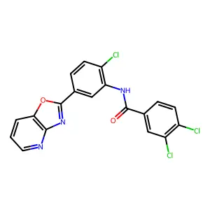 3,4-dichloro-N-[2-chloro-5-([1,3]oxazolo[4,5-b]pyridin-2-yl)phenyl]benzamide structure