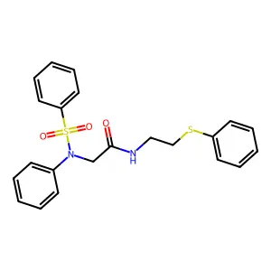 2-[N-(benzenesulfonyl)anilino]-N-(2-phenylsulfanylethyl)acetamide structure