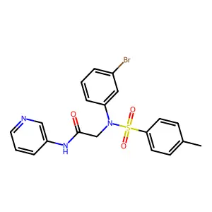 2-(3-bromo-N-(4-methylphenyl)sulfonylanilino)-N-pyridin-3-ylacetamide structure