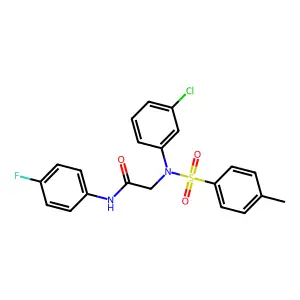 2-(3-chloro-N-(4-methylphenyl)sulfonylanilino)-N-(4-fluorophenyl)acetamide structure