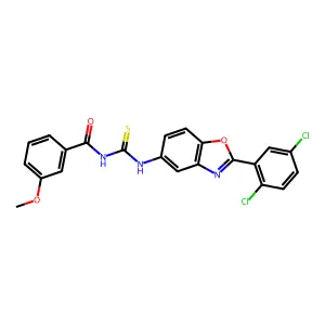 N-[[2-(2,5-dichlorophenyl)-1,3-benzoxazol-5-yl]carbamothioyl]-3-methoxybenzamide structure