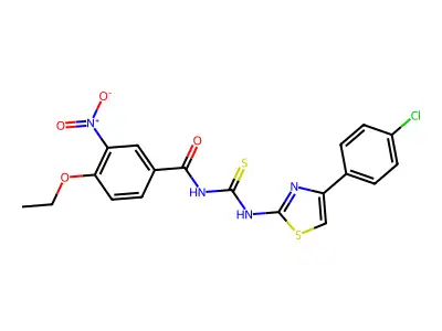N-[[4-(4-chlorophenyl)-1,3-thiazol-2-yl]carbamothioyl]-4-ethoxy-3-nitrobenzamide structure